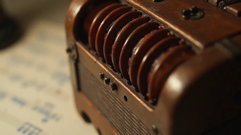 Vintage accordion bellows detail
