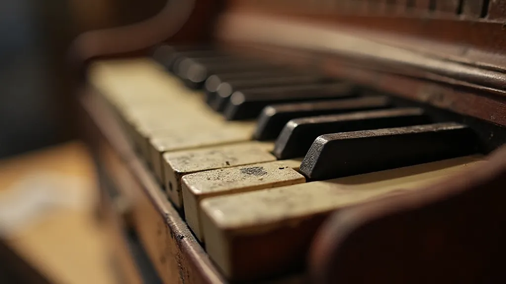 Accordion keys with chalk dust