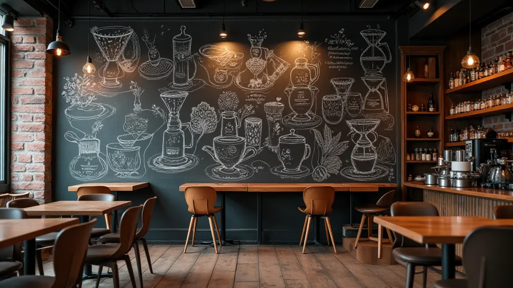 Chalkboard art in a cafe