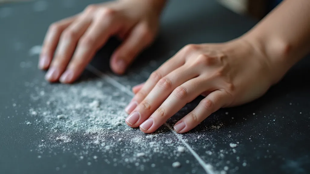Hands blending chalk on a chalkboard