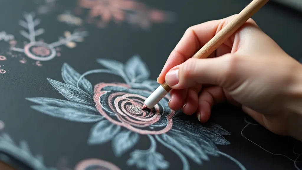 Hand drawing botanical chalk art