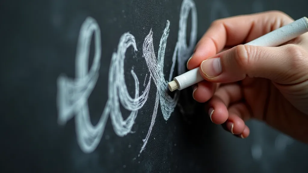 Hand drawing chalkboard lettering with chalk
