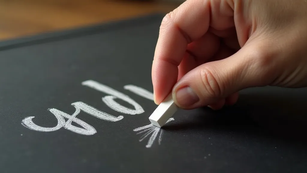 Hand demonstrating chalkboard lettering shading techniques
