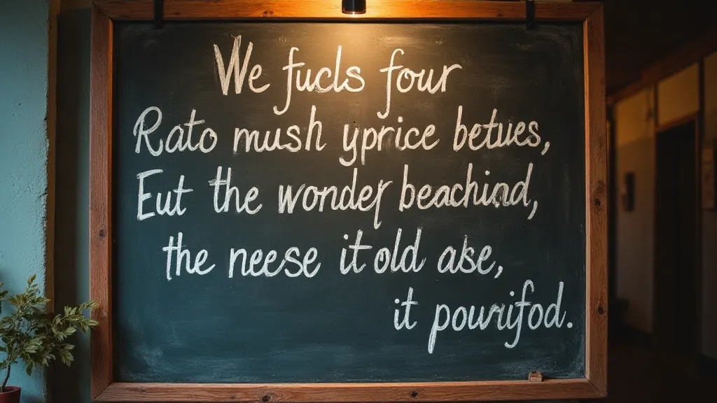 Vintage chalkboard with quote