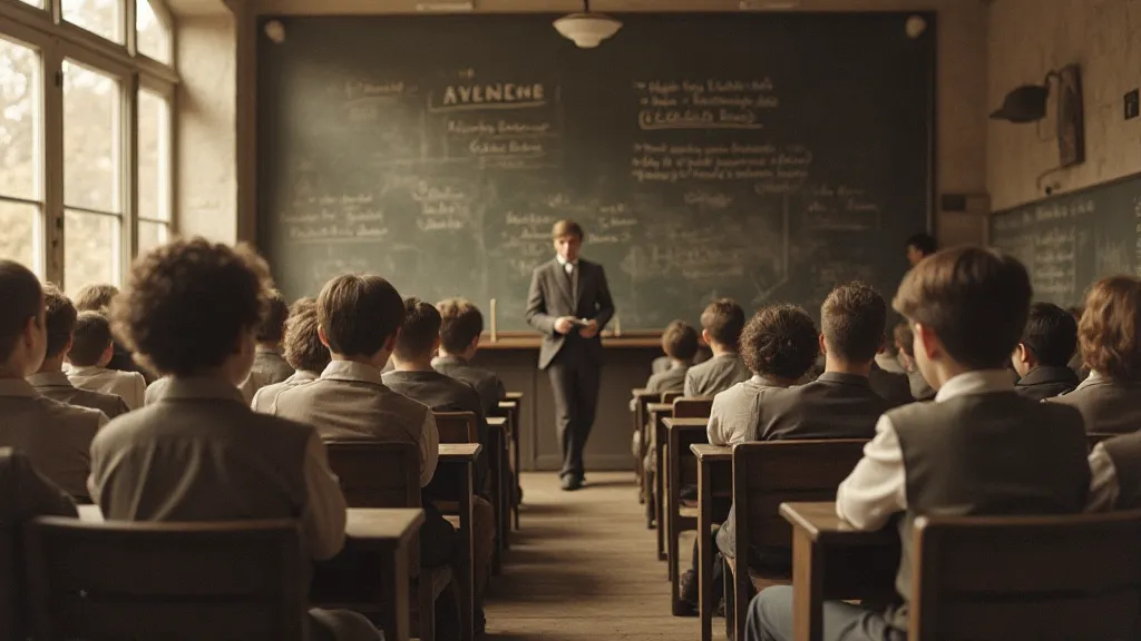 Vintage classroom scene